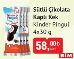 KİNDER PİNGUİ SÜTLÜ ÇİKOLATA KAPLI KEK 4X30 G